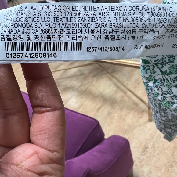 Zara KIDS Voluminous Floral Dress in PASTEL GREEN - Picture 6 of 6